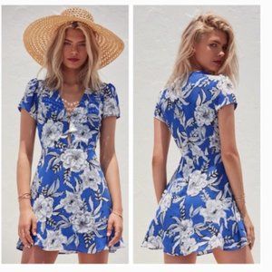 Lovers + Friends Blue Floral Mini Dress